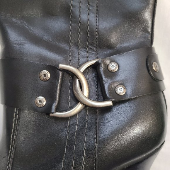 Harley Davidson Black Motorcycle Boots with Side Zip & 4" High Heel - Size 7 - Picture 11 of 15